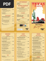 Amtrak Texas Eagle Dining Car Menu 201104