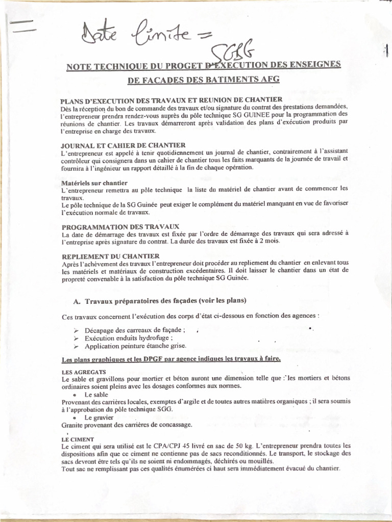 Note Technique Du Proget D'execution Des Enseignes de Facades Des ...