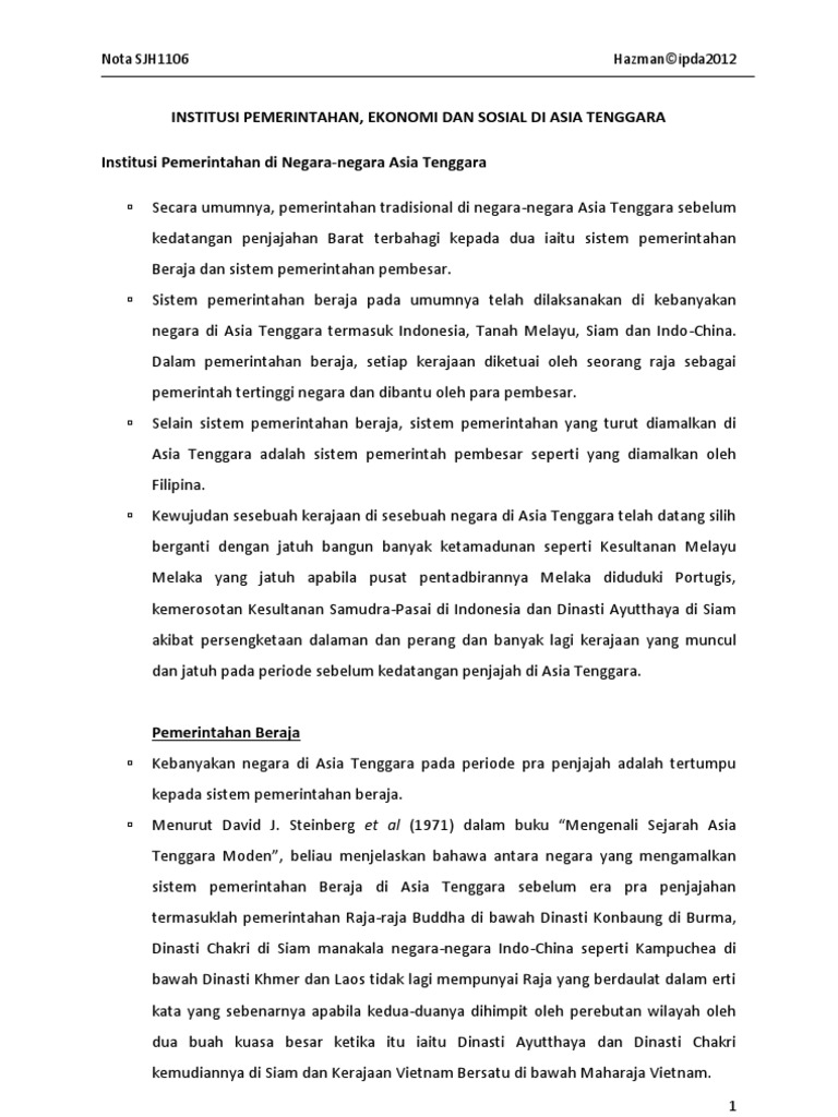 Sistem Pentadbiran Sebelum Kedatangan Kuasa Barat Larsteex