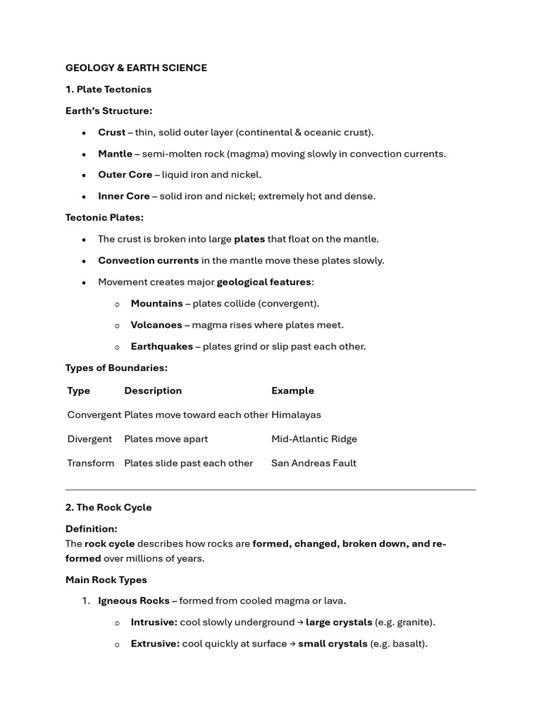 ? Geology and Earth Science PDF | PDF | Rock (Geology) | Plate Tectonics