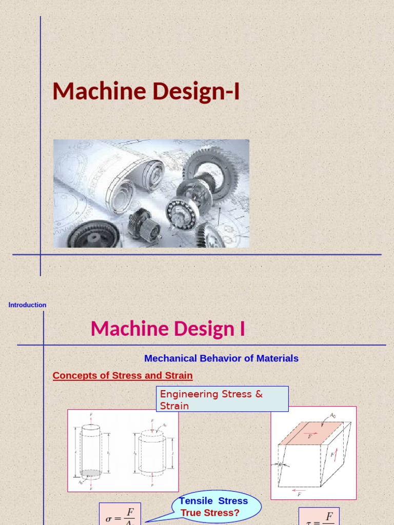 Machine Design I: Stress and Strain Concepts | PDF | Deformation ...