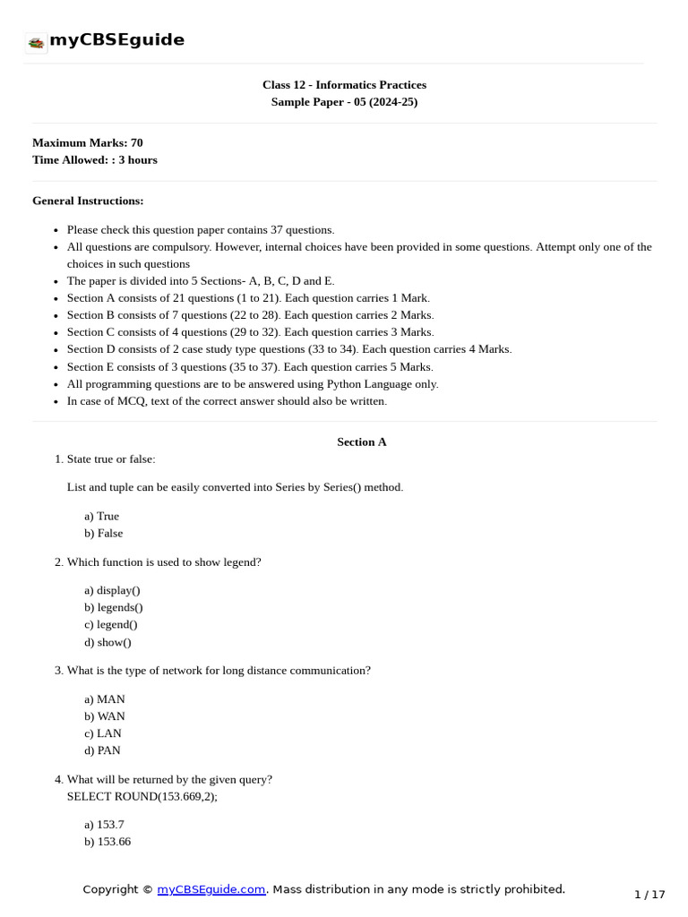 12 Informatics Practices Sp 05 a1 | PDF | Computer Network