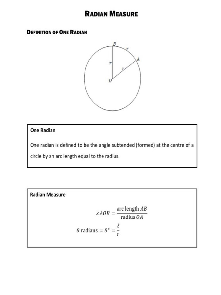 Radian Measures | PDF
