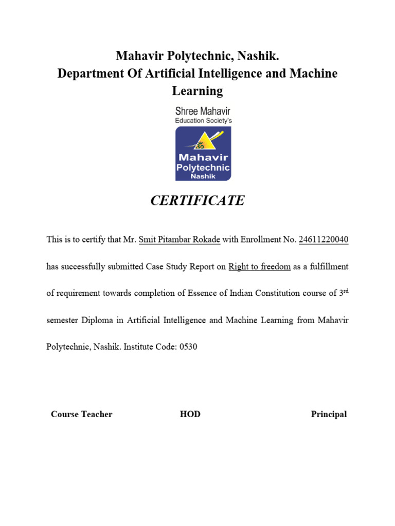 Eic Certificate Pdf