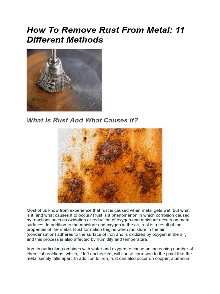 How To Remove Rust From Metal | PDF | Rust | Corrosion