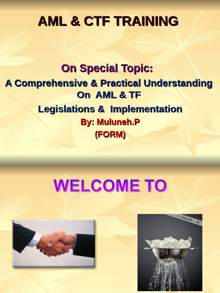 AML & CTF Training Overview and Objectives | PDF | Money Laundering ...