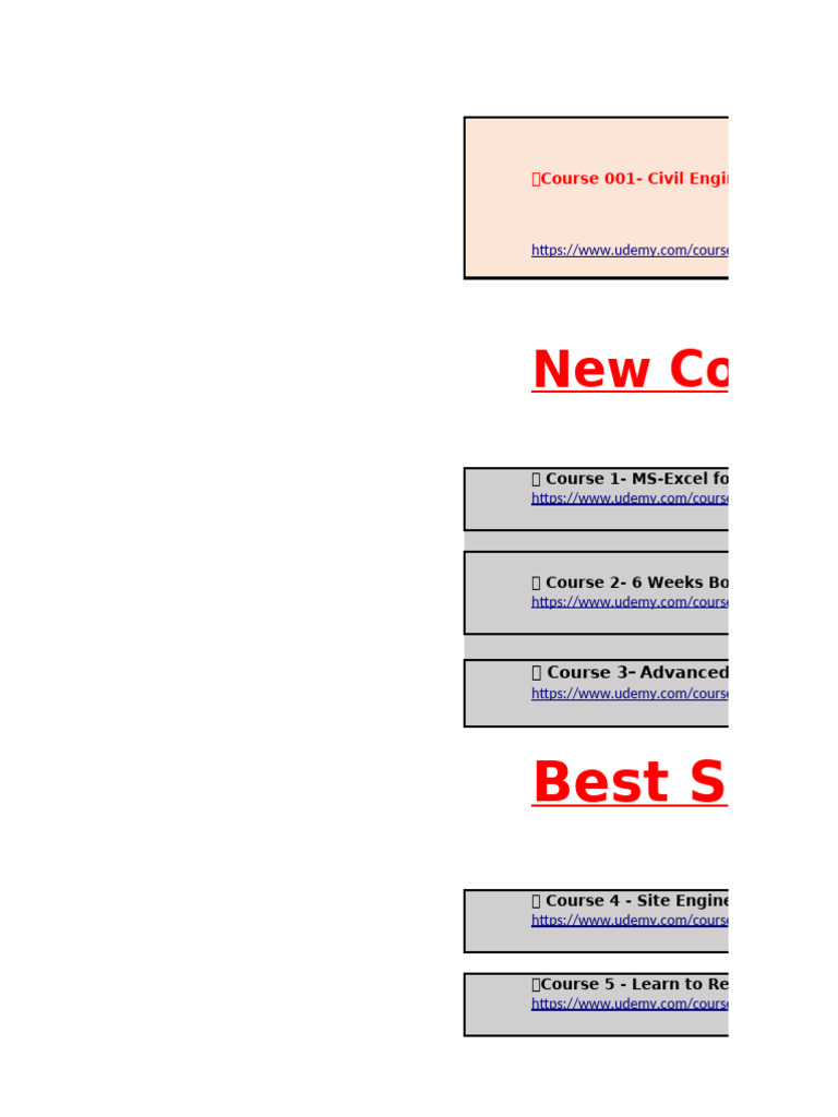 Civil Engineering Online Courses List | PDF | Architectural Elements ...