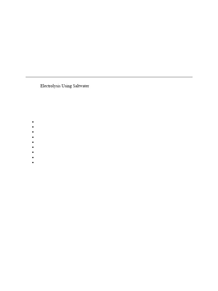Grade 8 Electrolysis Lab Journal | PDF