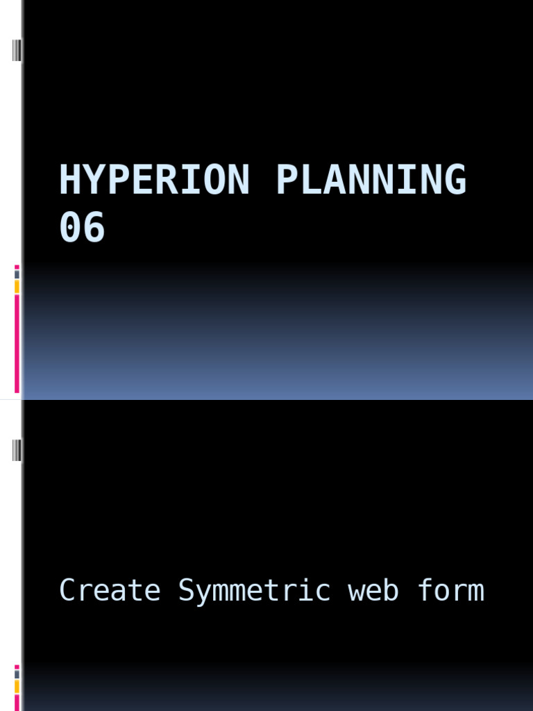 Hyperion Budget Web Form Creation Guide | PDF