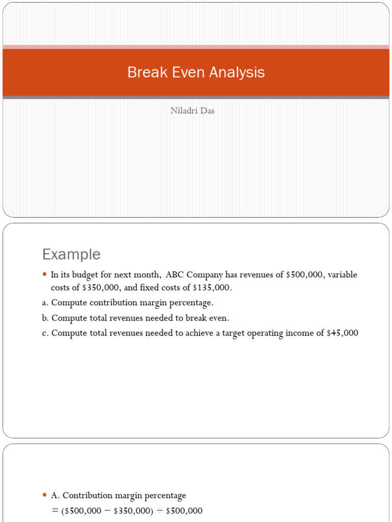 Break Even Analysis for ABC Company | PDF