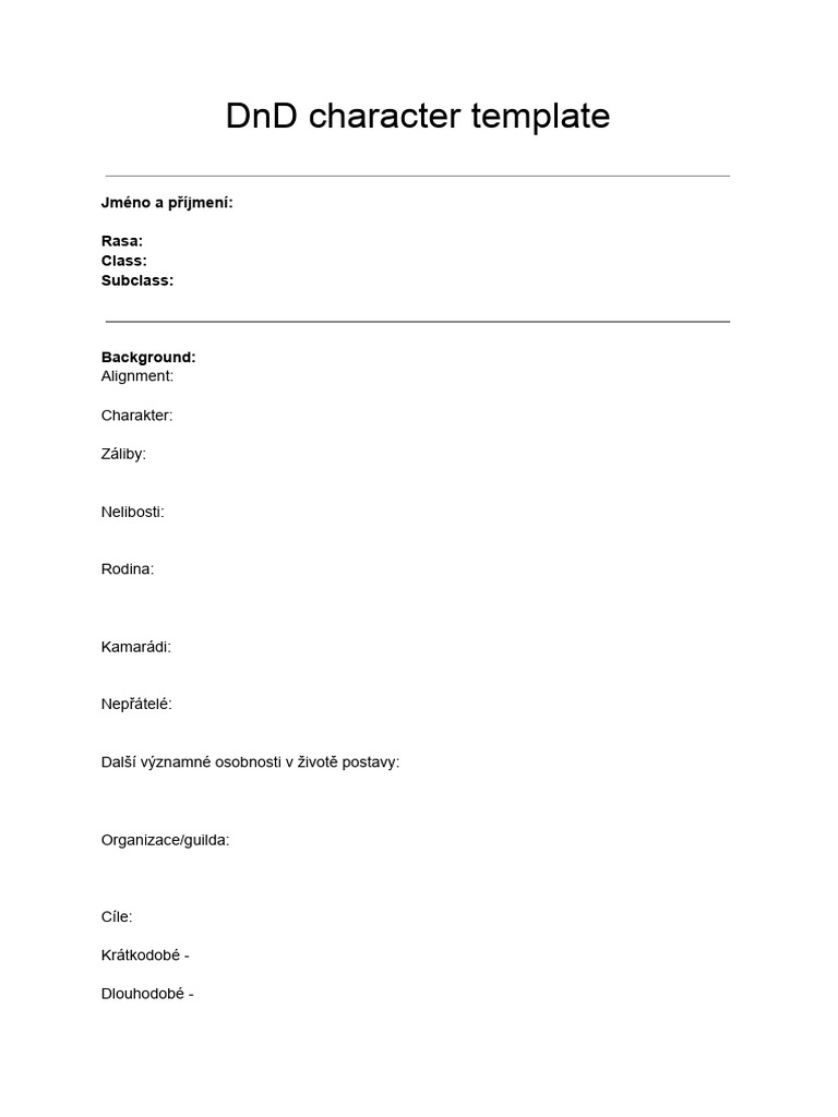 DND Character Template | PDF
