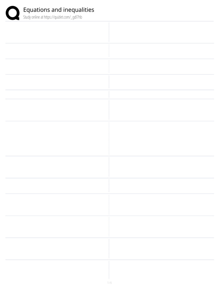 Equations and Inequalities Study Guide | PDF | Mathematics | Number Theory