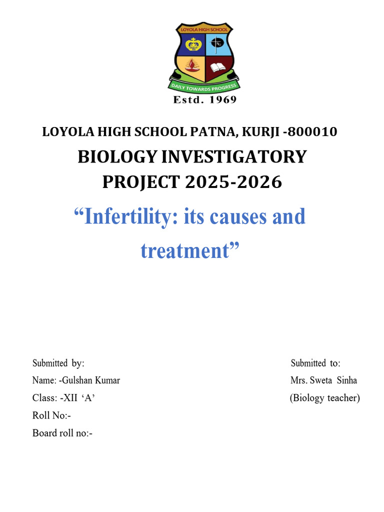 Completed Biology Project Hardbound | PDF | Infertility | In Vitro ...