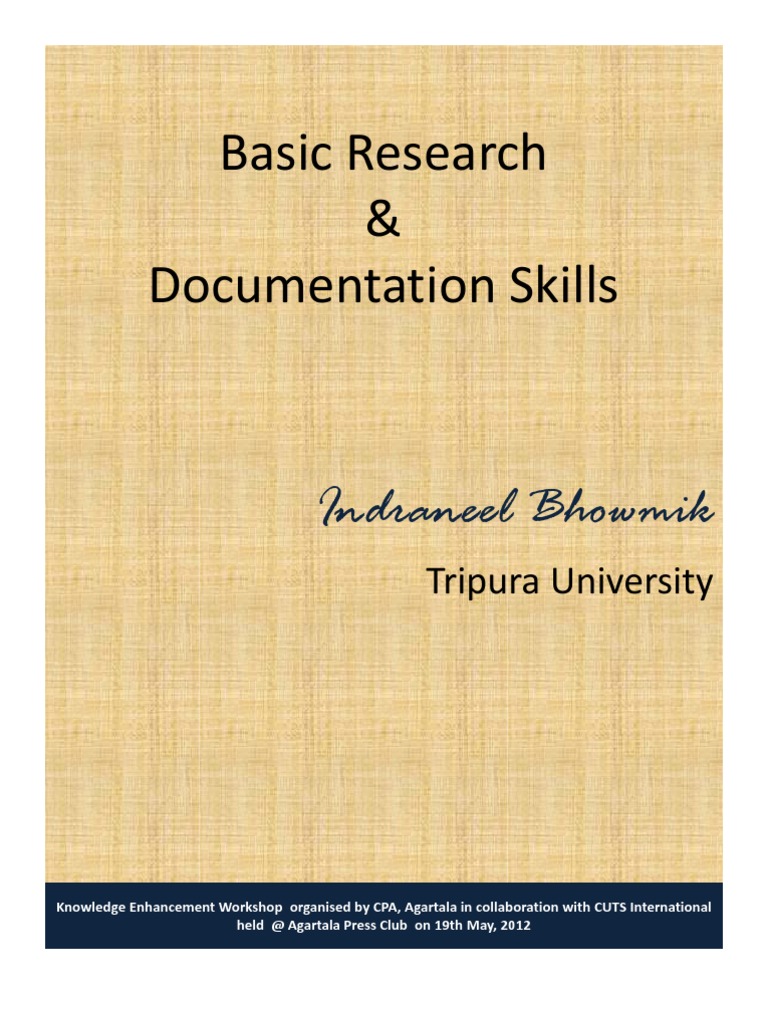 Basic Research & Documentation Skills | PDF | Research Design ...