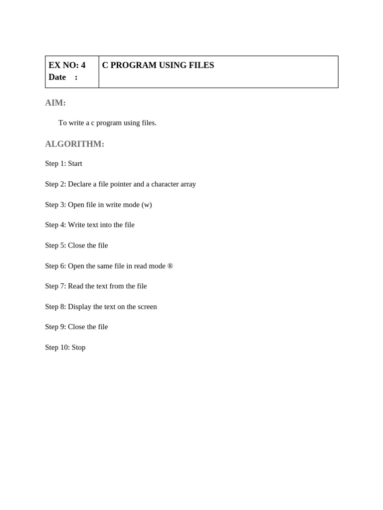C Programming with File Handling | PDF