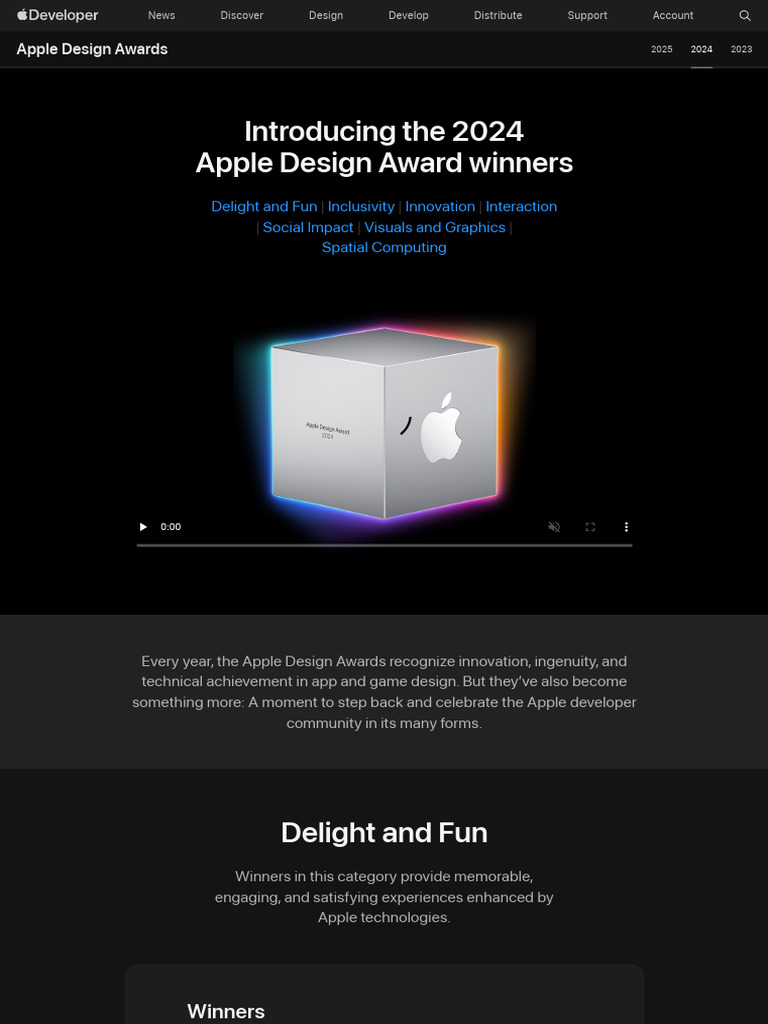2024 Apple Design Award Winners | PDF | Apple Inc. | I Pad