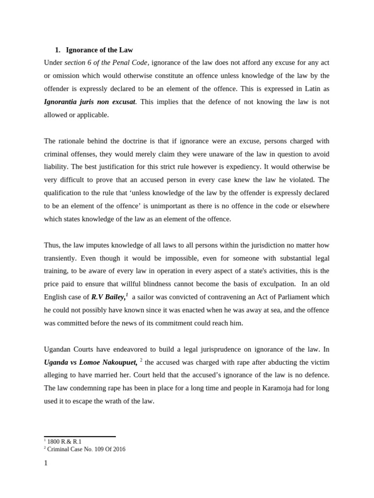 General Defenses in Criminal Law | PDF | Sovereign Immunity | Mens Rea