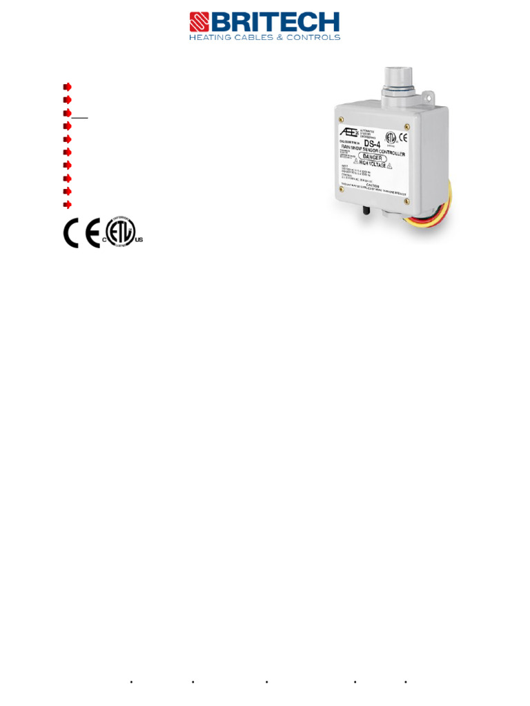 DS-4 Rain/Snow Sensor Controller Guide | PDF | Snow | Precipitation