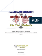 American English vs British English - Same Word Different Meaning