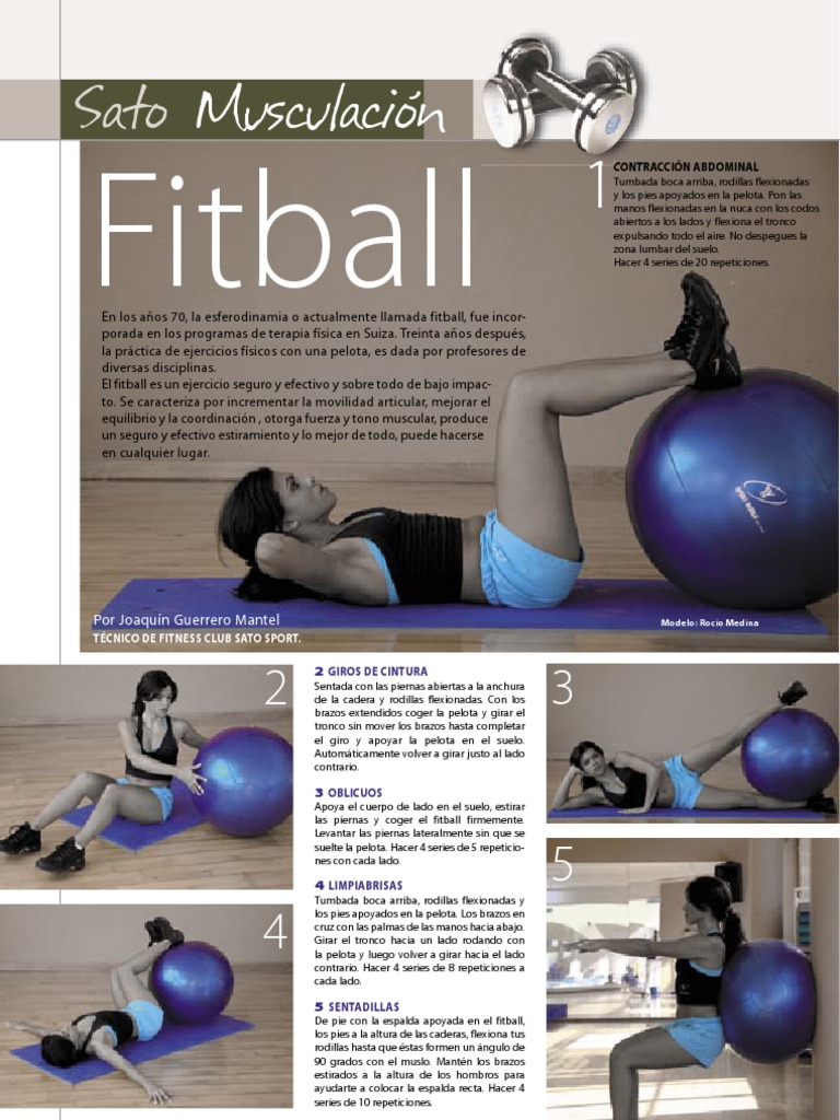 Ejercicios Efectivos con Fitball | PDF | Anatomía humana | Deportes
