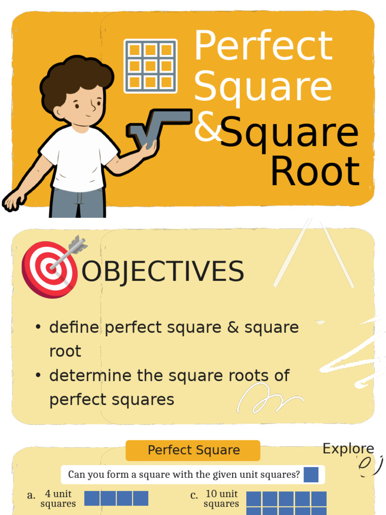 Understanding Perfect Squares & Roots | PDF | Square Root | Multiplication