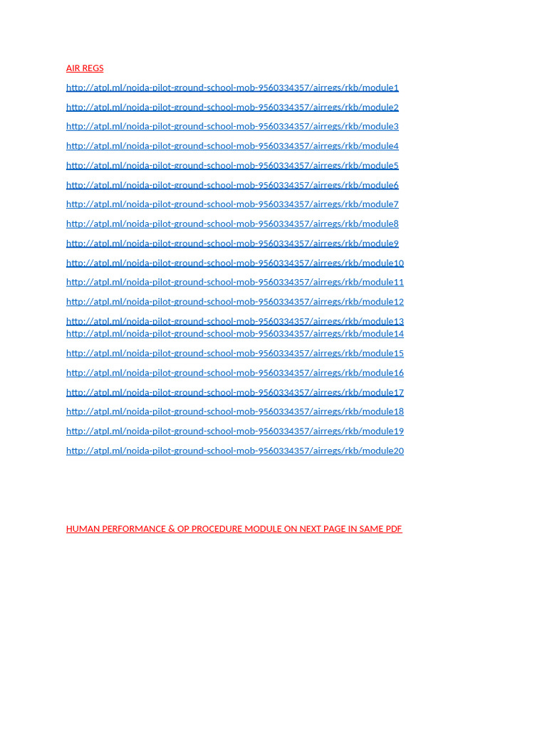 Comprehensive Air Regulations Modules | PDF