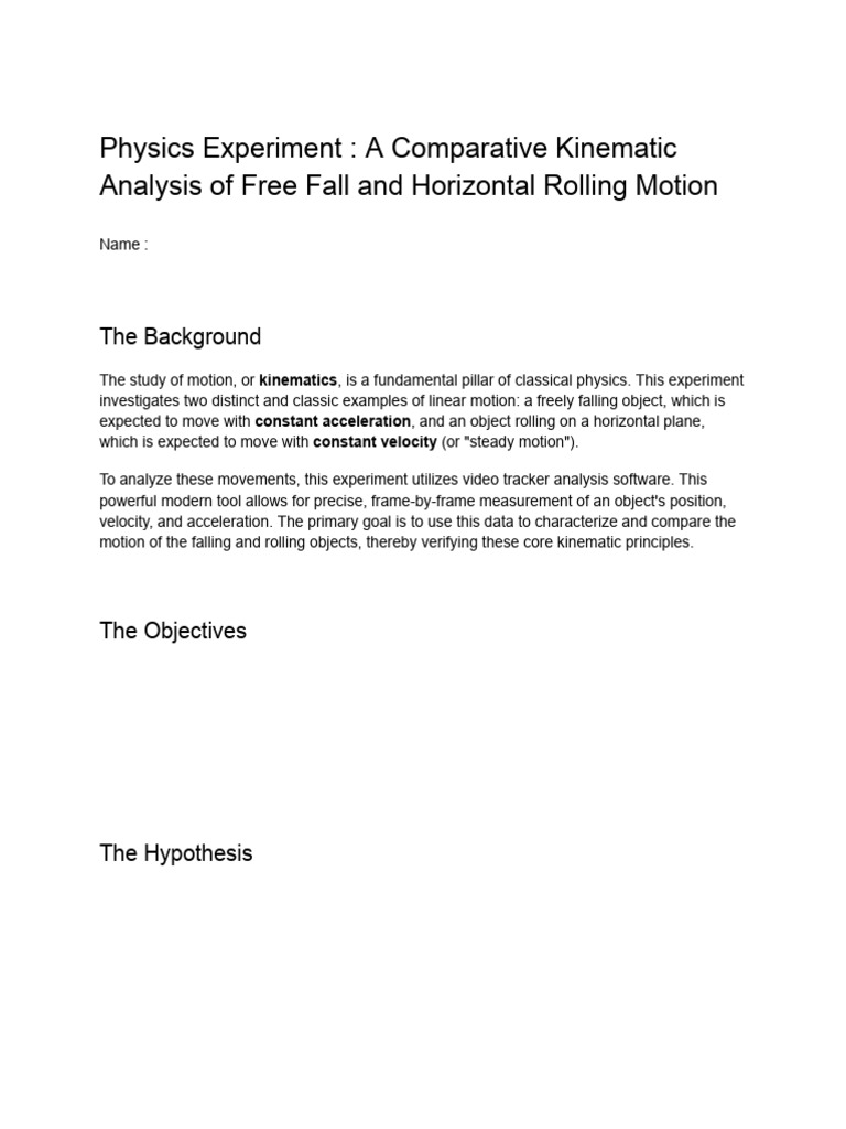 Physics Experiment - Analyzing Motion With Constant Acceleration | PDF