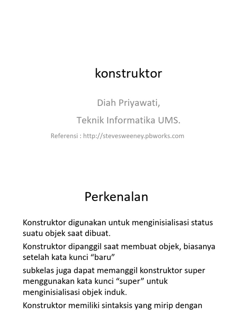 Memahami Konstruktor dalam Java | PDF