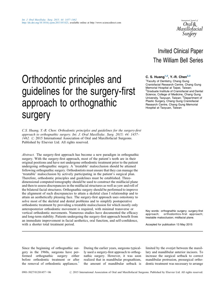 Orthodontic Principles and Guidelines For The Surgery Firts | PDF ...