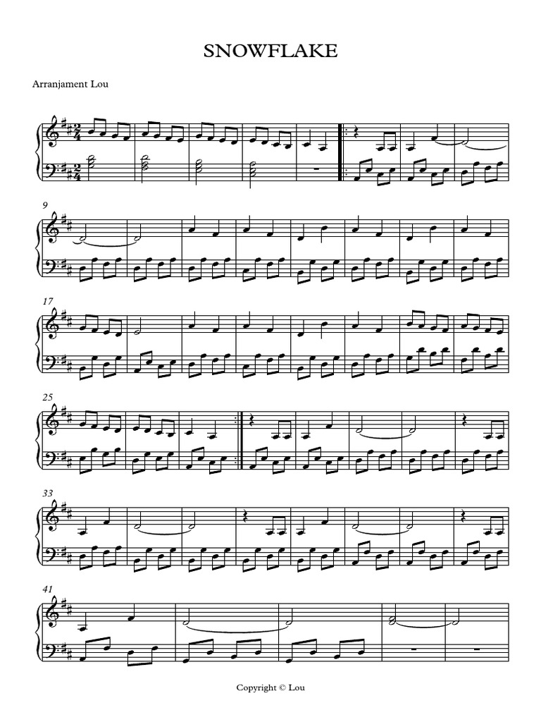 SNOWFLAKE - Partitura Completa | PDF