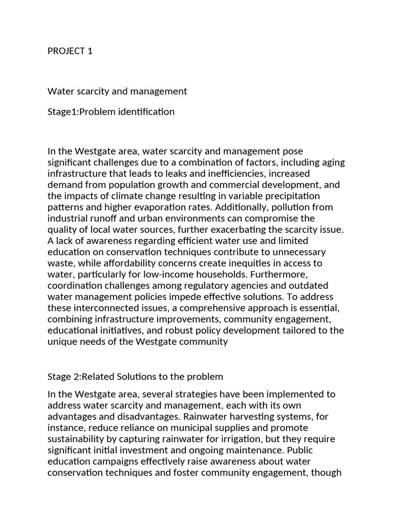 Westgate Water Scarcity Solutions Guide | PDF | Water Scarcity | Water