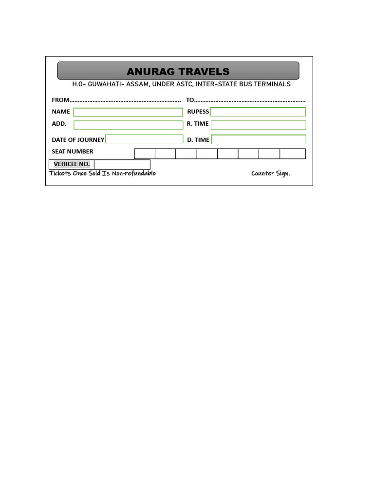 Guwahati ASTC Inter-State Bus Tickets | PDF