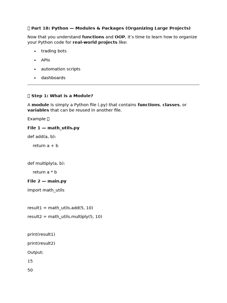 Organizing Python Projects with Modules | PDF | Python (Programming ...