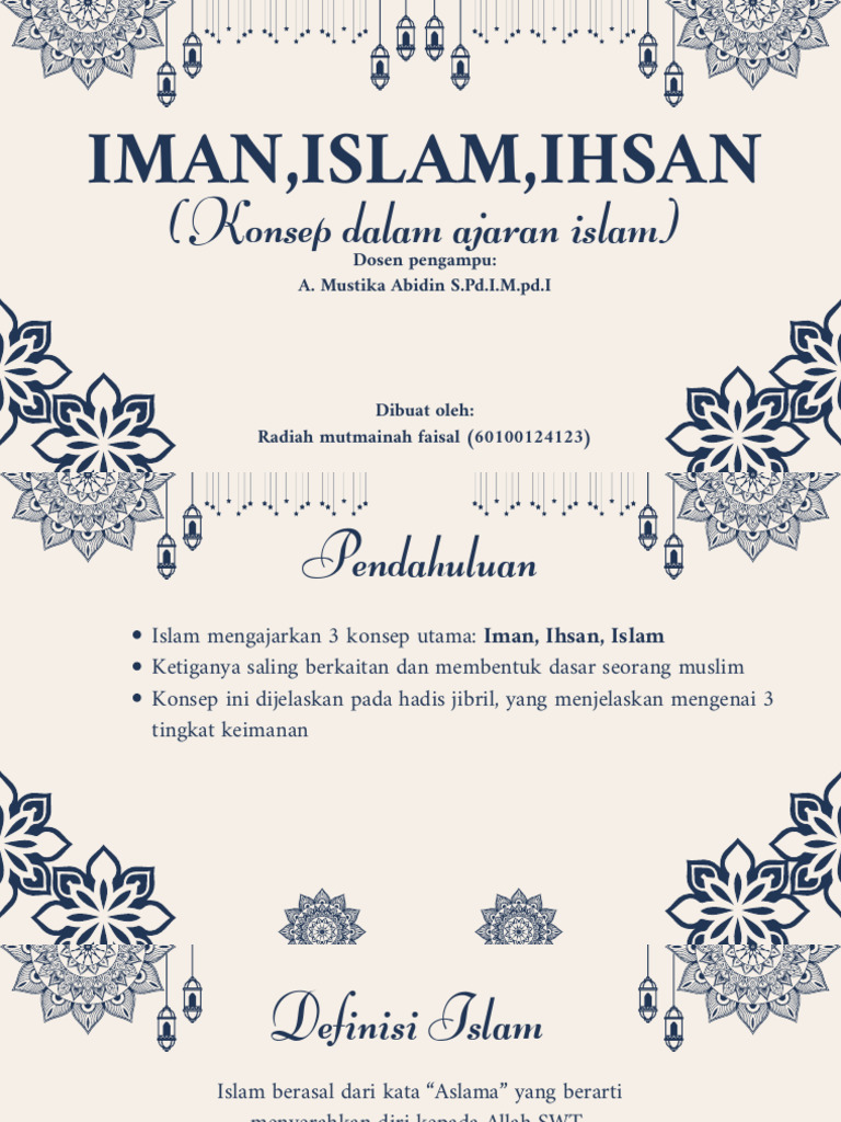 Iman,Islam,Ihsan_Radiah Mutmainah Faisal (60100124123)_2F (1) | PDF