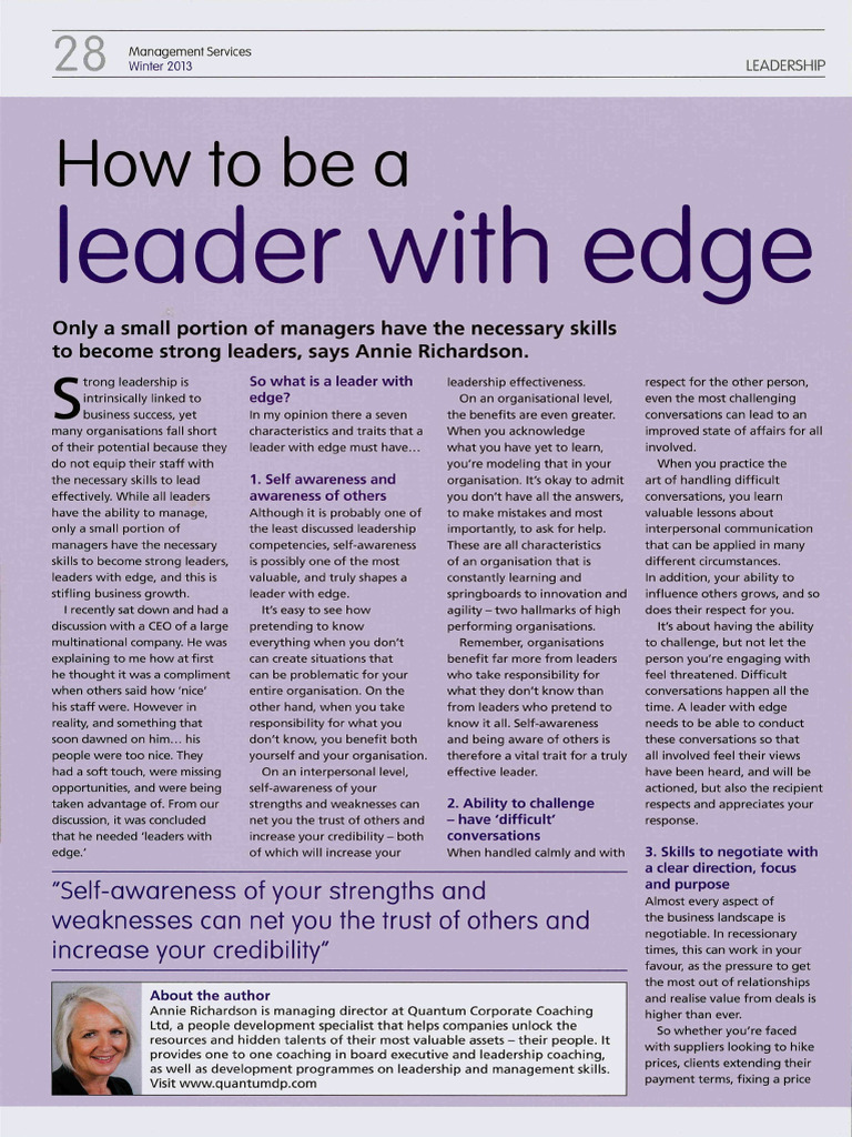Characteristics of Effective Leaders | PDF | Leadership | Psychological ...