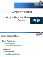 Introductory Lecture 19222 - Electrical Machines and Control