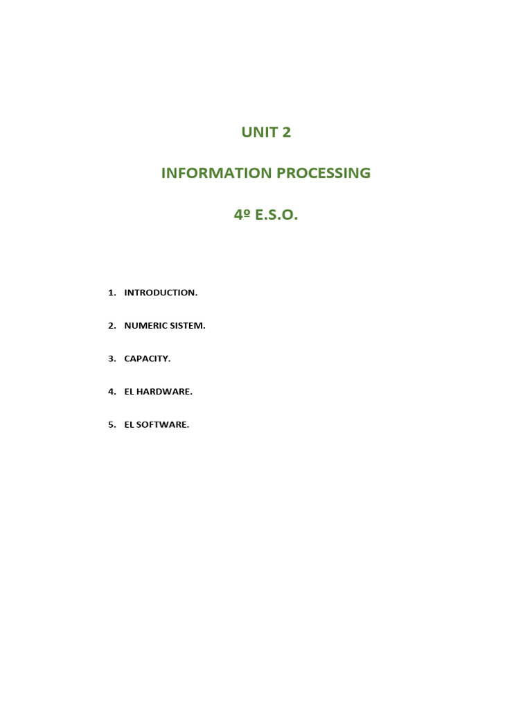 Information Processing Basics for IT | PDF | Central Processing Unit ...