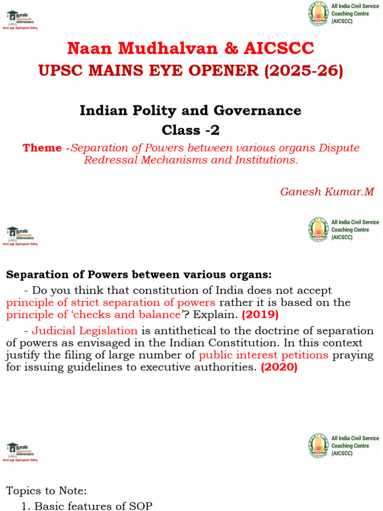 Indian Polity - Orientation Class 2 - 2025 | PDF | Tribunal ...