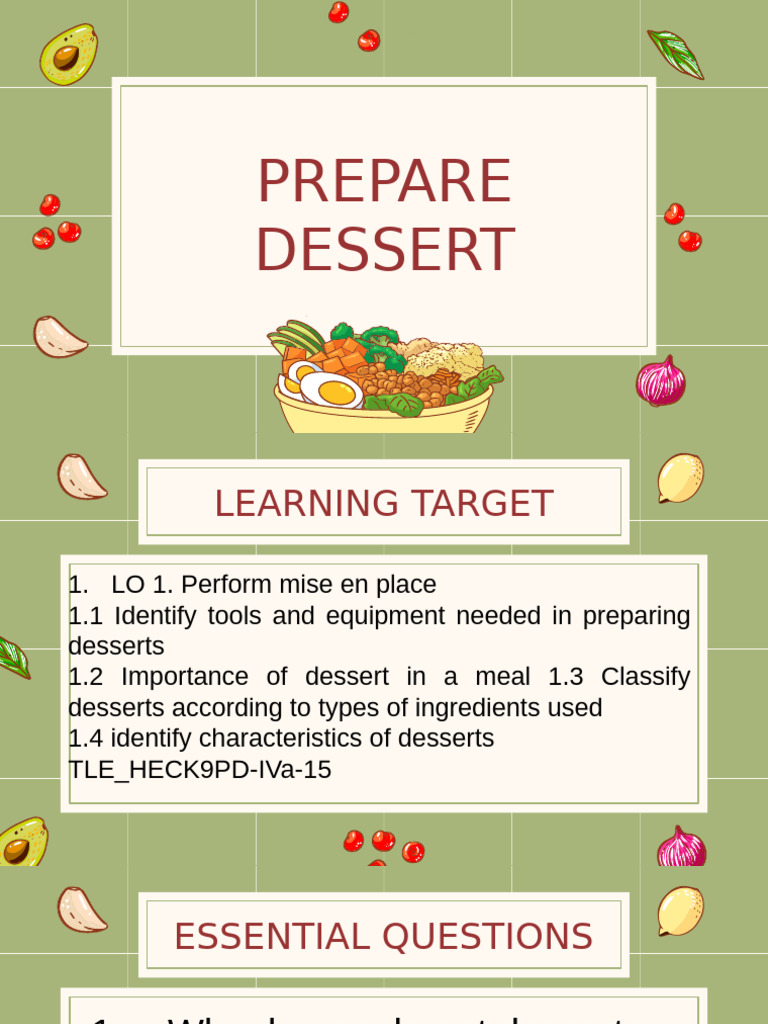 Essential Guide to Dessert Preparation | PDF | Desserts | Pudding