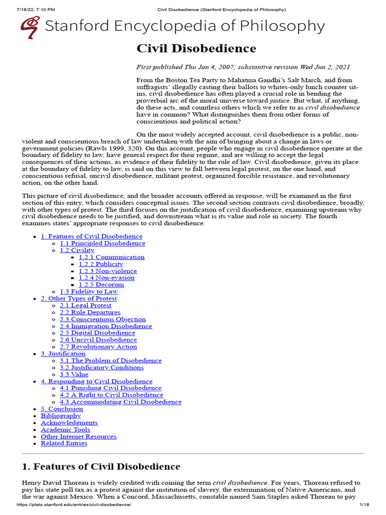 Understanding Civil Disobedience | PDF | Civil Disobedience ...