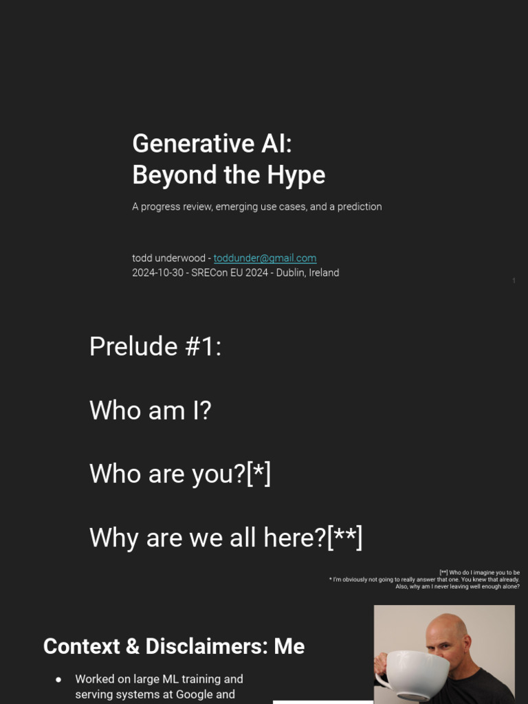Srecon24emea - Slides-Underwood Generative AI Beyond The Hype | PDF ...