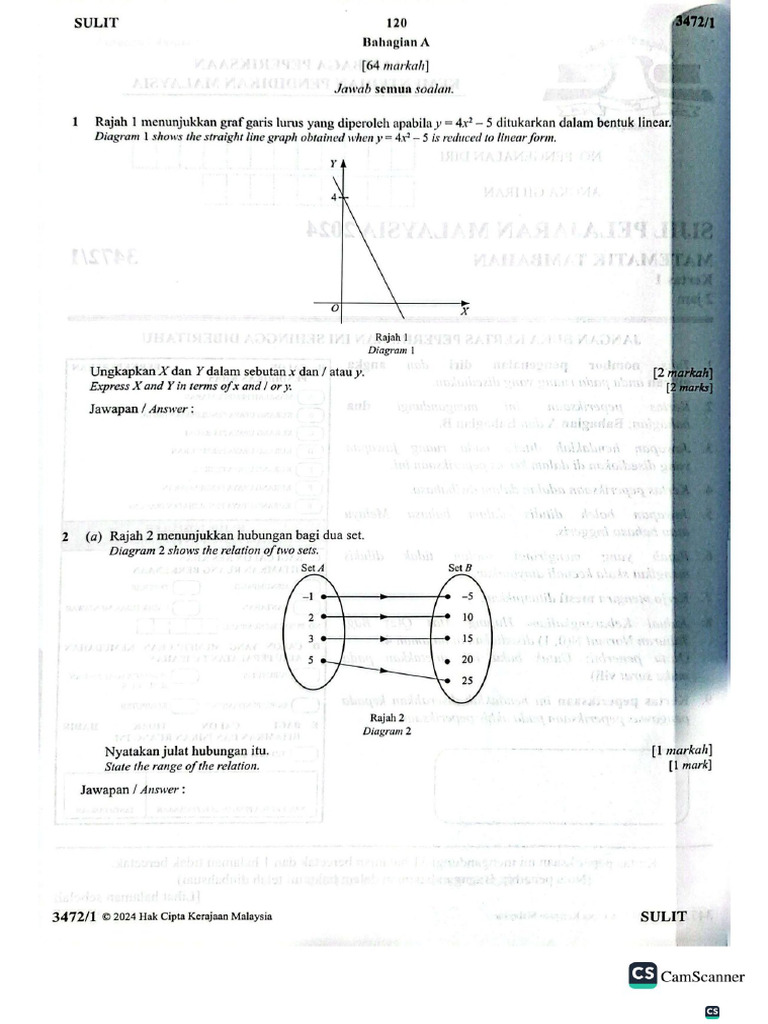 Add Math SPM 2024 Paper 1 | PDF