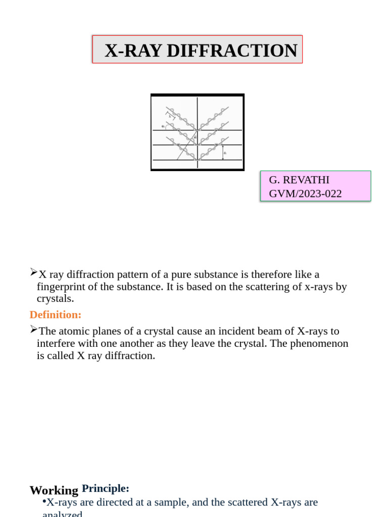 X-Ray Diffraction: Principles & Applications | PDF | X Ray ...