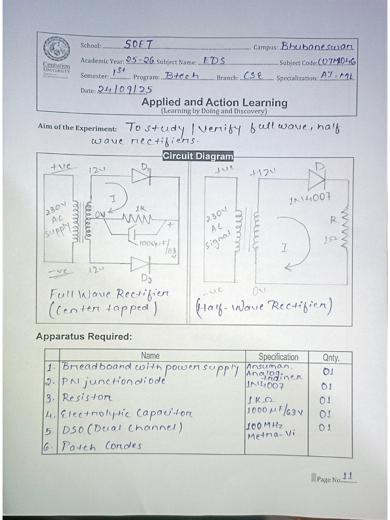 EDS Experiment - 3 (K1 Group) | PDF