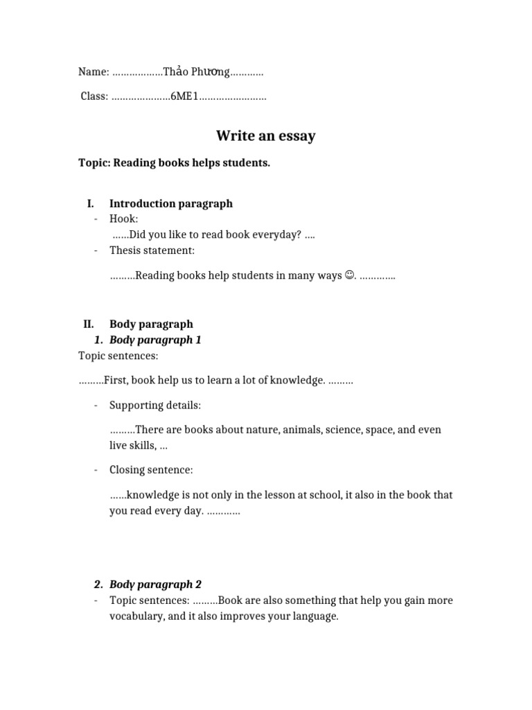 5 Paragraph Essay | PDF