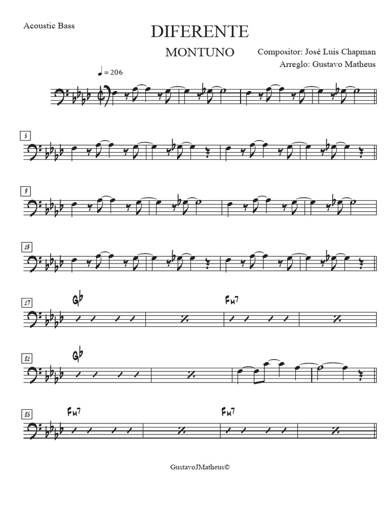 Diferente - Montuno - Acoustic Bass 2 | PDF