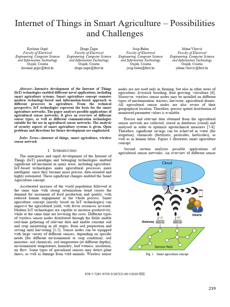 IoT Applications in Smart Agriculture | PDF | Computer Network ...