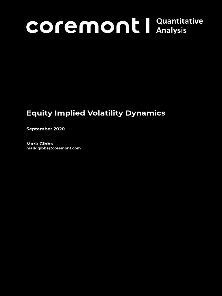 Equity Implied Volatility Analysis | PDF | Black–Scholes Model ...