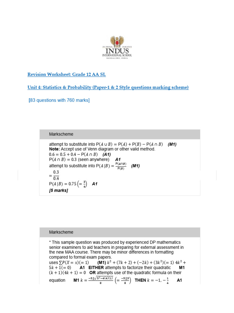 Grade 12 Statistics & Probability Revision | PDF | Statistical Analysis ...