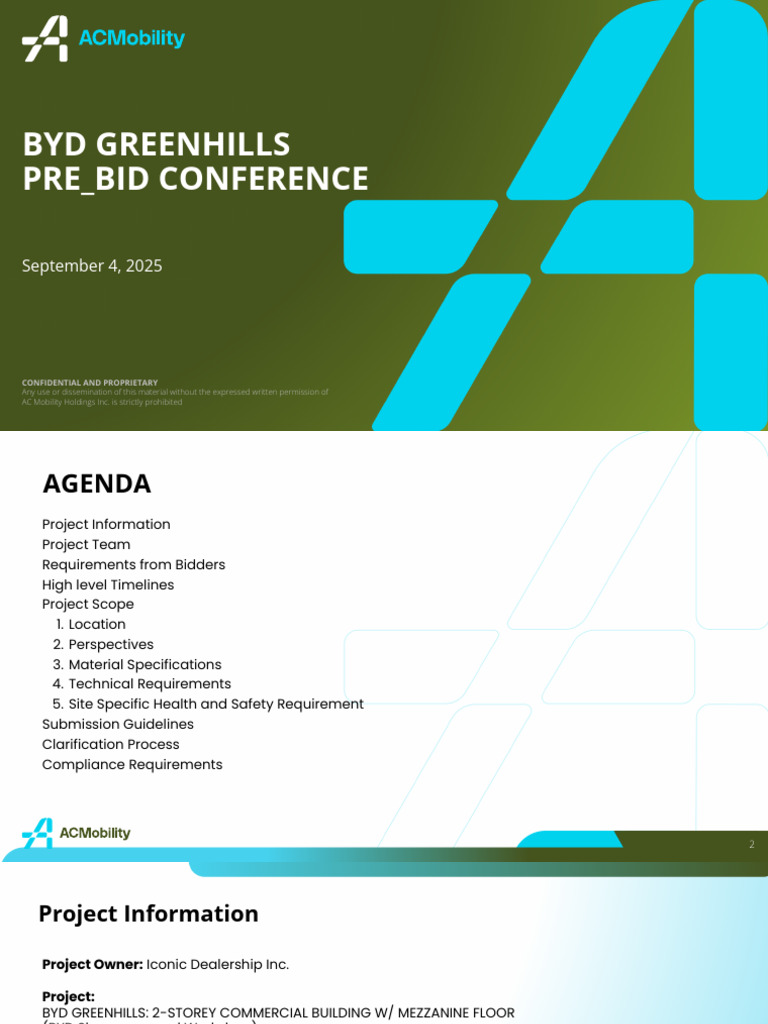 BYD Greenhills Pre-Bid Conference Agenda | PDF